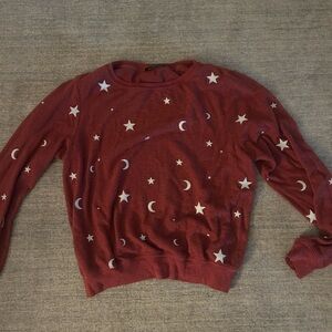 Wildfox Burgundy Star and Moon Sweater